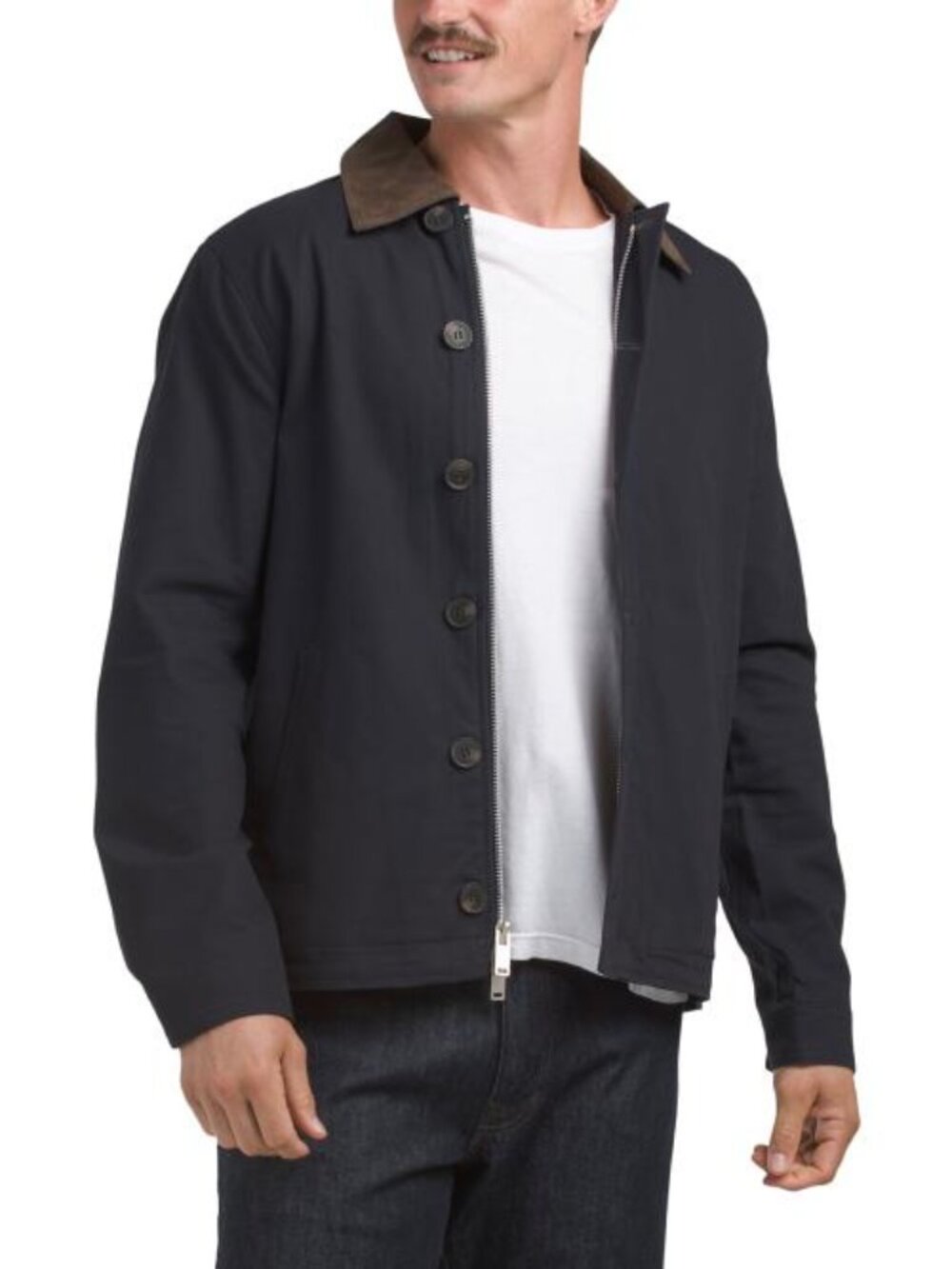 7 FOR ALL MANKIND Cotton Blend Jacket With Contrast Collar